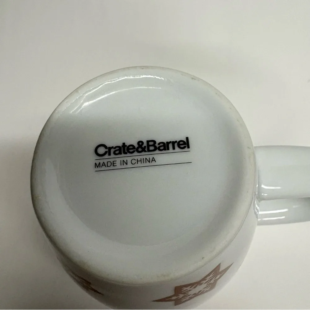 Crate & Barrel Festive Holiday Mug with Gingerbread Design Christmas